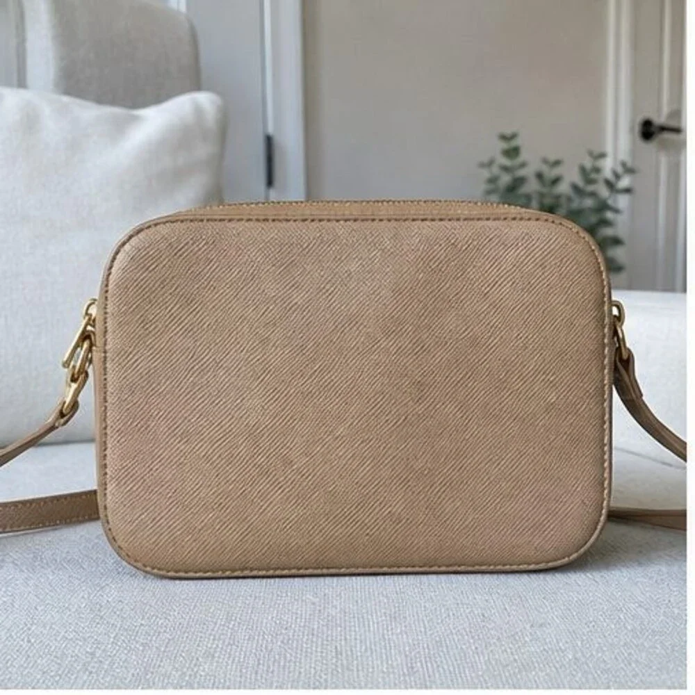 Tan Saffiano Crossbody Bag